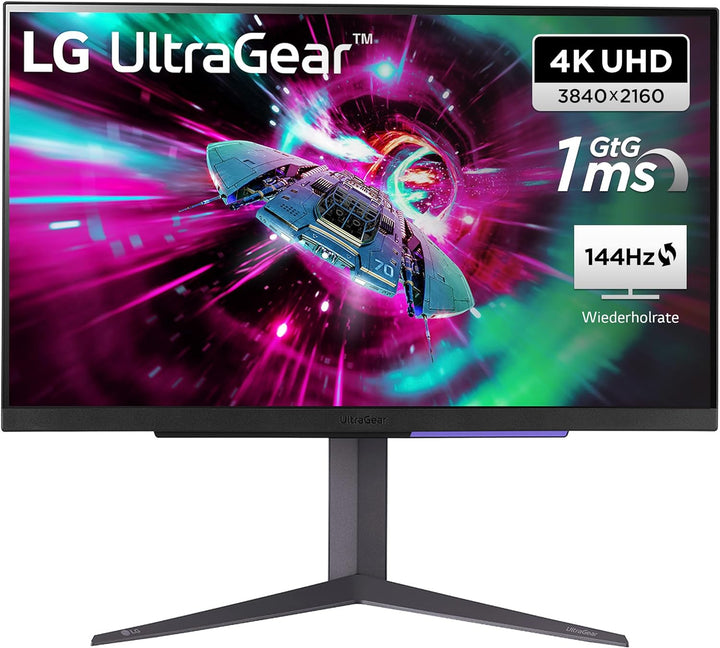 LG Ultragear 16:9 UHD Gaming Monitor 27GR93U-B - 27 Zoll, IPS-Display, HDR10, AMD FreeSync, Grau/Sch