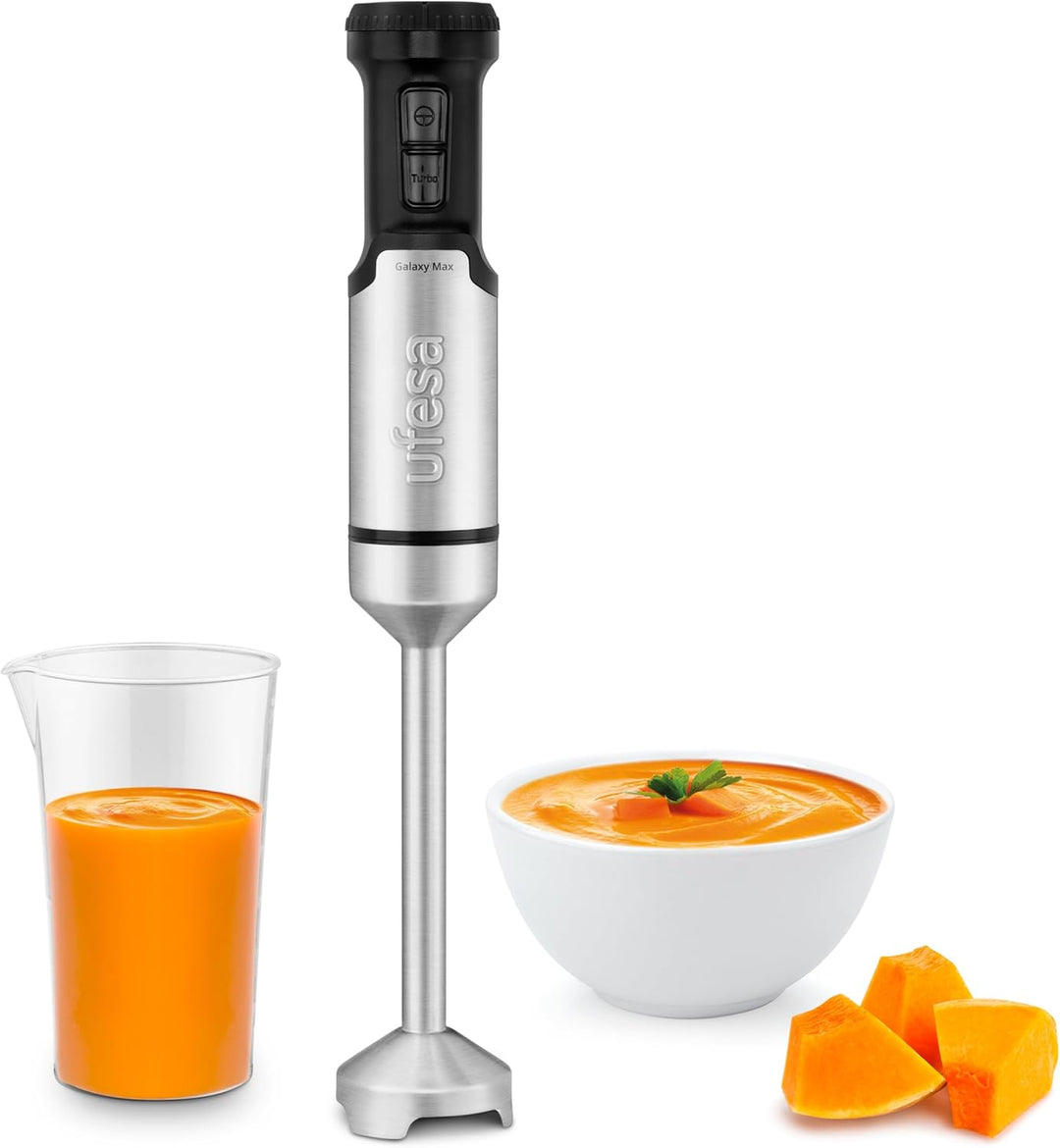 Ufesa Galaxy Stabmixer, Leistung 1200 W, Variabler Geschwindigkeitsregler + TURBO, 4 Edelstahlklinge