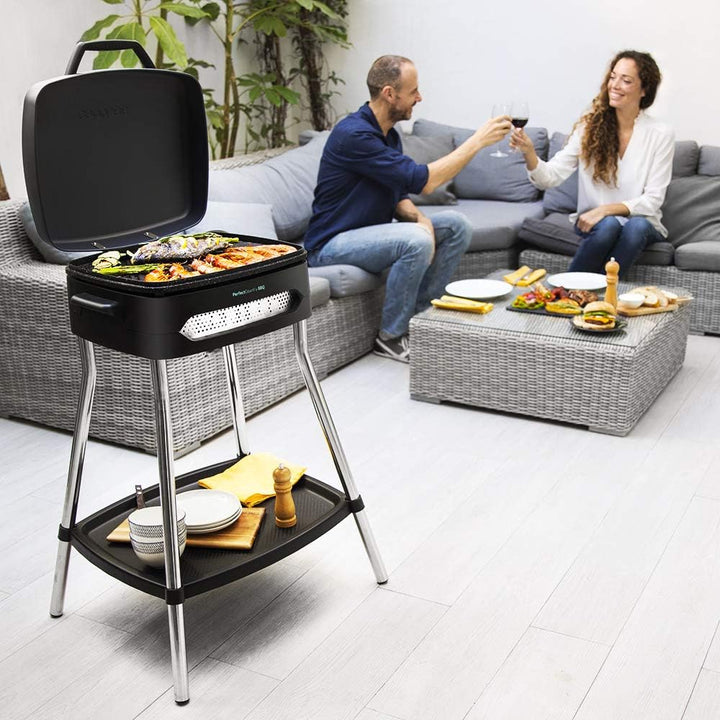 Cecotec PerfectCountry BBQ Elektrischer Grill. Mit Gerätefüssen, Klappbarer Deckel und Schale, RockS