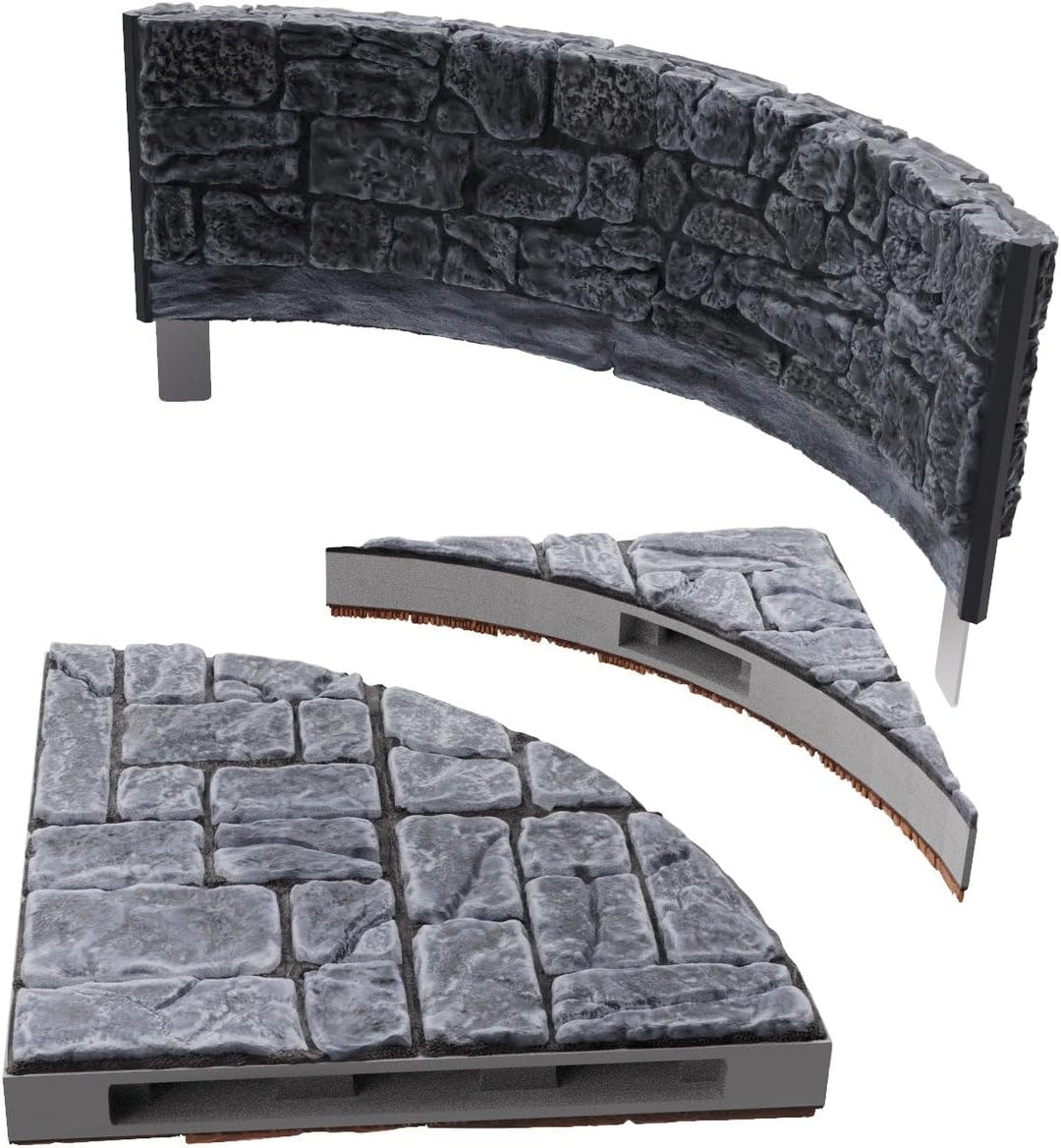 WizKids LLC, Warlock Tiles: Dungeon Tile III - Curves, Accessory, Ages 14+ WarLock Fliesen: Dungeon