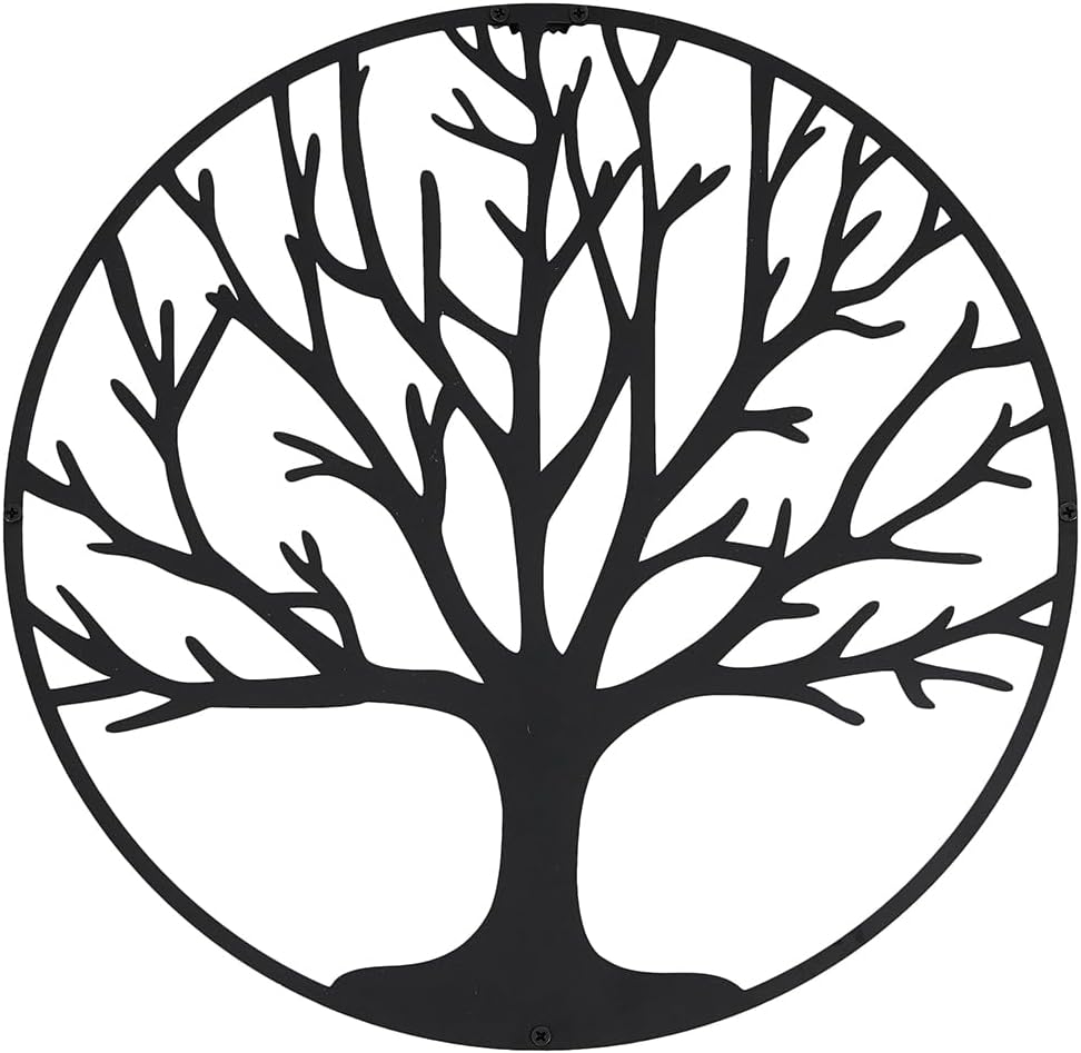 Hansmeier® Wanddeko aus Metall Schwarz | 40 x 40 cm | Wasserfest | Für Aussen, Innen, Balkon & Garte