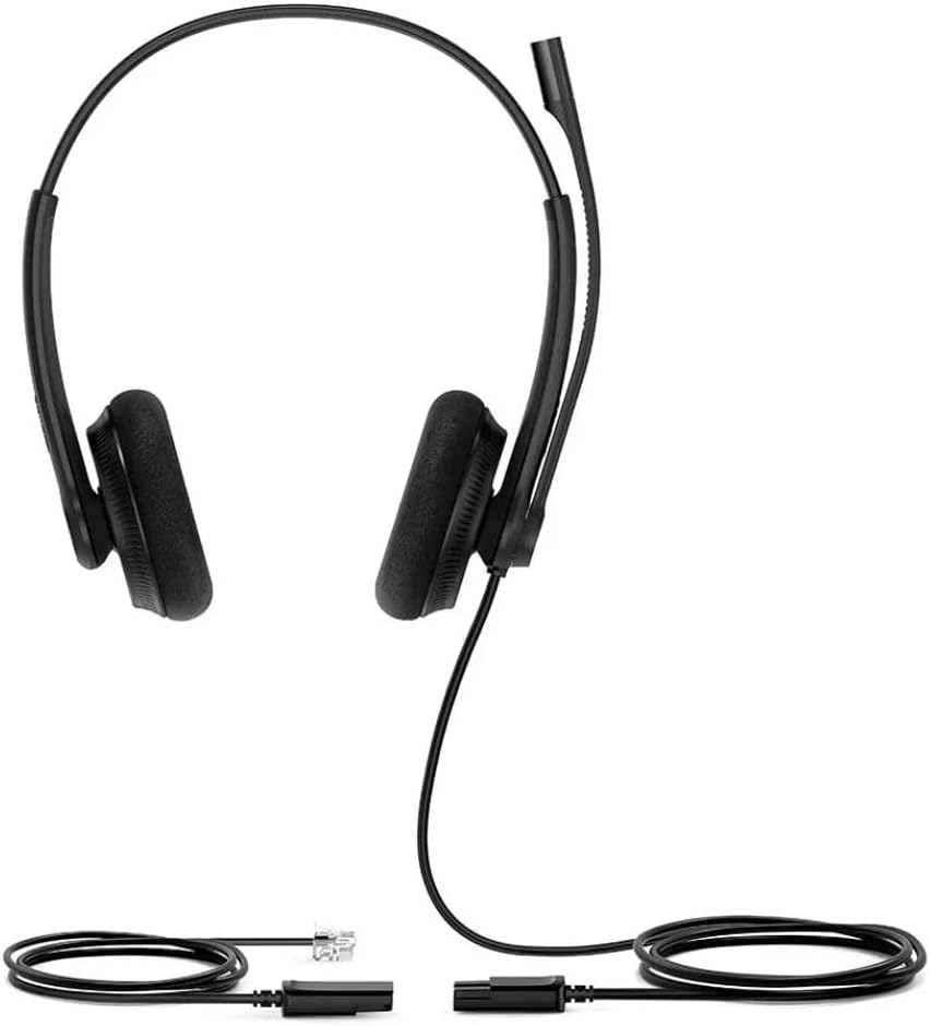 Yealink Headset YHS34 Lite Dual - Zwei Ohr Kopfhörer - mit RJ Anschlusskabel, YHS34 Lite Dual