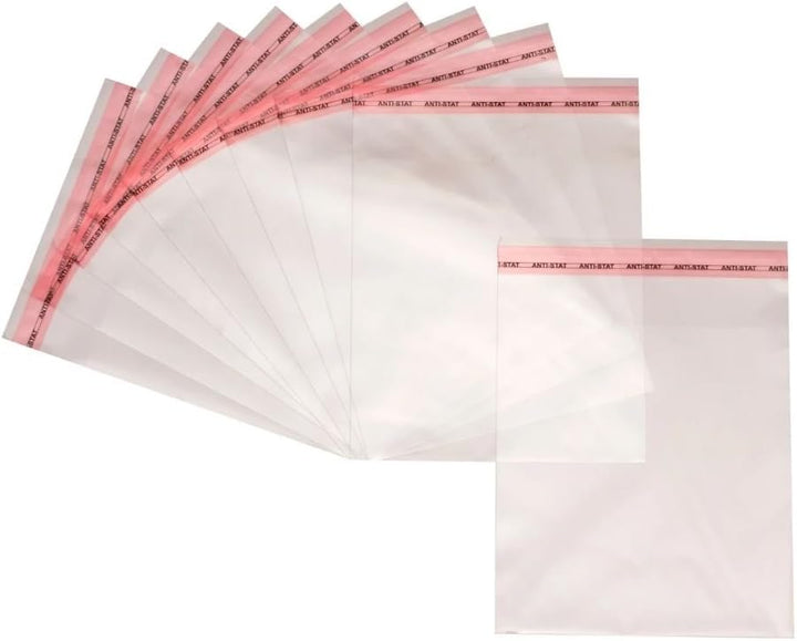 Netuno 500 Flachbeutel PP mit Klappe (3cm) 15,5x22cm selbstklebende Plastikbeutel durchsichtig Cello