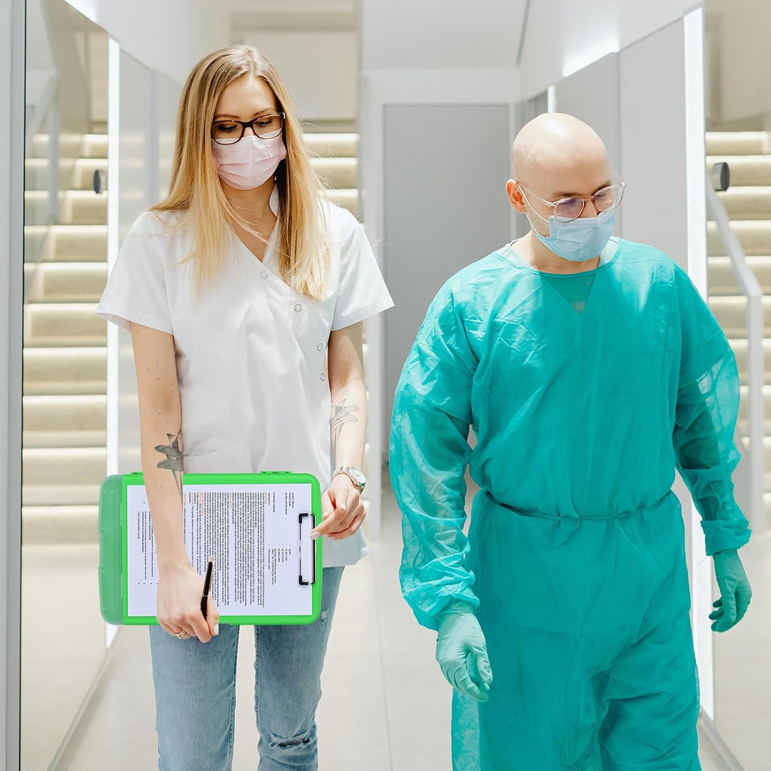 ZCZN Klemmbrett a4 mit Deckel, Schreibbrett mit Aufbewahrung, Kunststoff-Schreibbrett für Schule, In