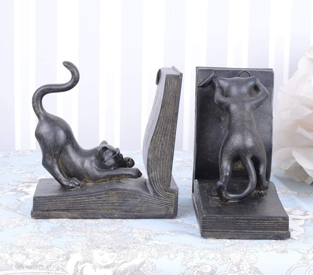 Buchstützen Katzen Kätzchen Cat Figuren Ständer DVD Tiere Buchhalter Bücherregal CW035 Palazzo Exclu