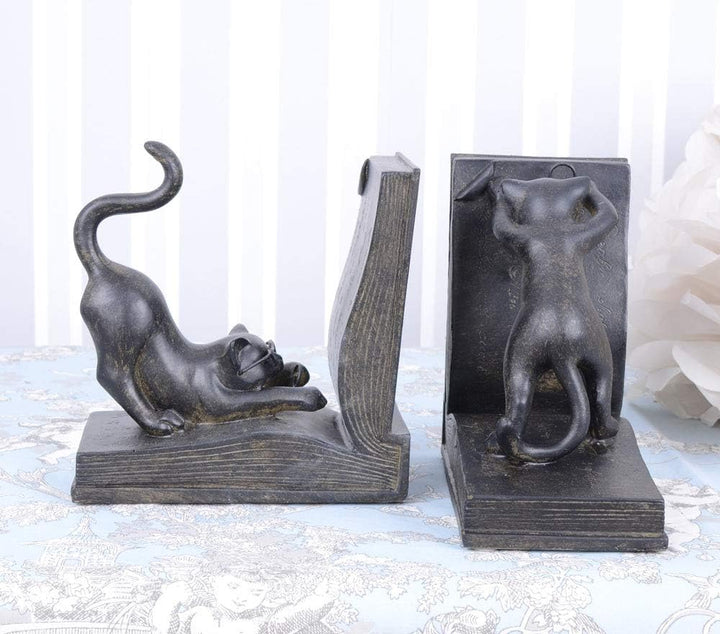Buchstützen Katzen Kätzchen Cat Figuren Ständer DVD Tiere Buchhalter Bücherregal CW035 Palazzo Exclu