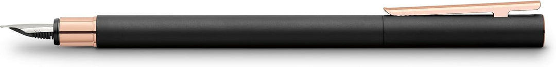 Faber-Castell 343103 - Füller Neo Slim Metall, Federbreite B, schwarz mit rosegold Federbreite B sch