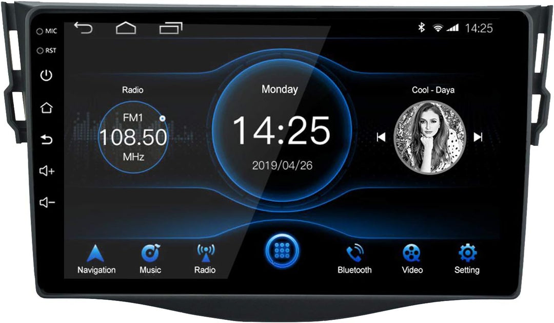 EZoneTronics 2DIN Android 10.1 Autoradio Stereo 9 Zoll für Toyota RAV 4 2007-2012 Kapazitive Touchsc