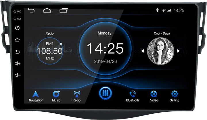 EZoneTronics 2DIN Android 10.1 Autoradio Stereo 9 Zoll für Toyota RAV 4 2007-2012 Kapazitive Touchsc