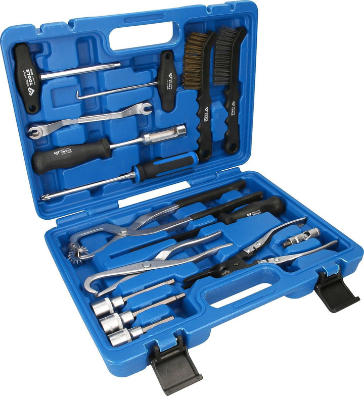 BRILLIANT TOOLS BT701250 Universal-Bremstrommel und Bremsscheiben -Werkzeug-Satz | 15-tlg. [Powered