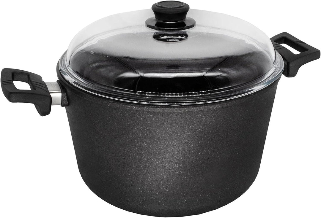 Eurolux Guss-Topf Set & Deckel Ø 28 cm - ca. 8,5 Liter - grosser hoher Universal-Koch-Topf Aluguss m