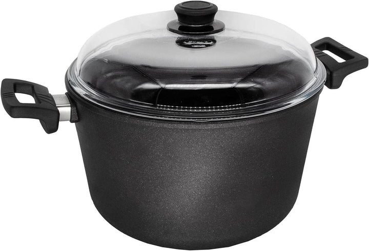 Eurolux Guss-Topf Set & Deckel Ø 28 cm - ca. 8,5 Liter - grosser hoher Universal-Koch-Topf Aluguss m