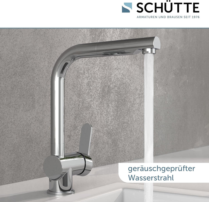 SCHÜTTE 79700 London Küchenarmatur mit ausziehbarer Geschirrbrause, 360 Grad schwenkbarer Wasserhahn