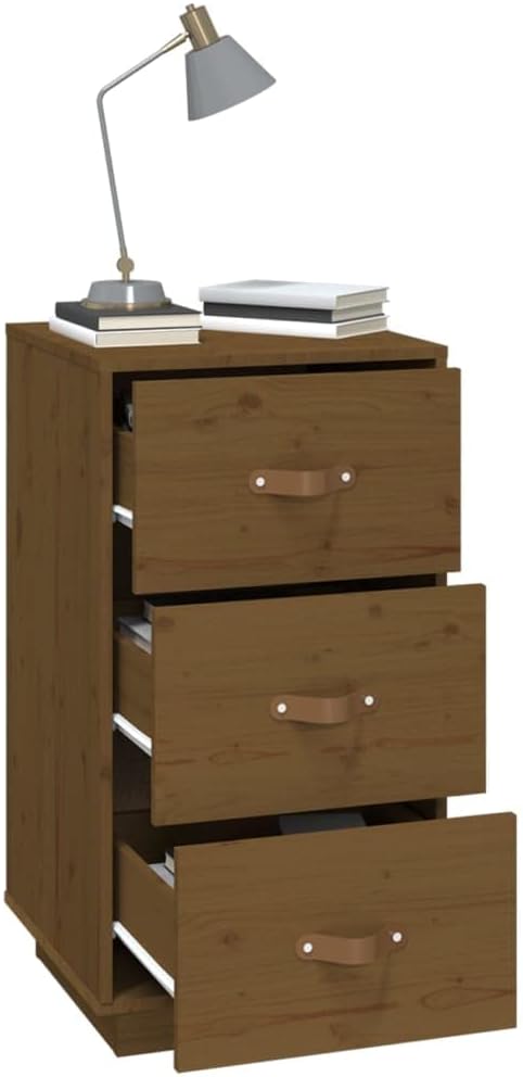 FIRBNUS Bedside Table Nachtkonsole Beistelltisch mit Stauraum Night Stand Nachttisch Honigbraun 40x4