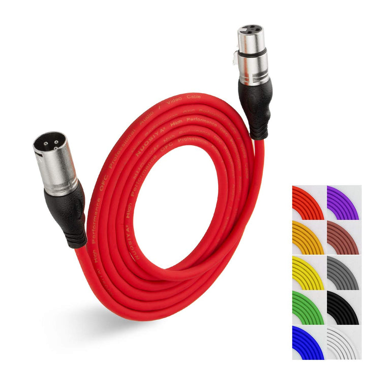 NUOSIYA XLR Kabel 2m 10 Farben XLR Mikrofon Splitterkabel Adapter, 3-Pin XLR Stecker auf Buchse Mikr