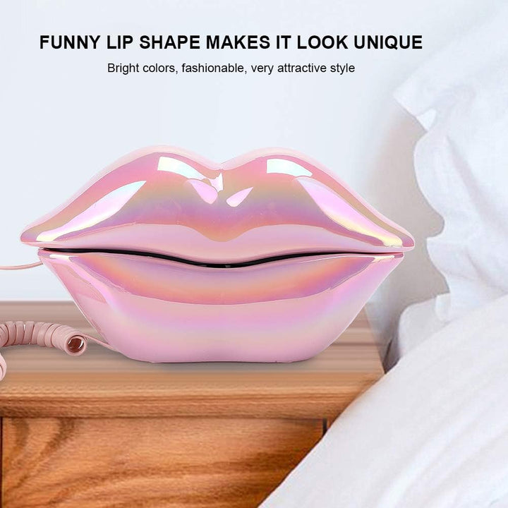 Lippen Festnetztelefon,Galvanisieren Pink Draht Festnetz Telefon,ome Desktop Kabelgebundenes Festnet