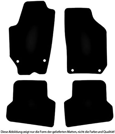 Bär-AfC Auto Fussmatten Royal passend für Skoda Fabia 2 5J 2007-2014, Autoteppiche Velours Schwarz,