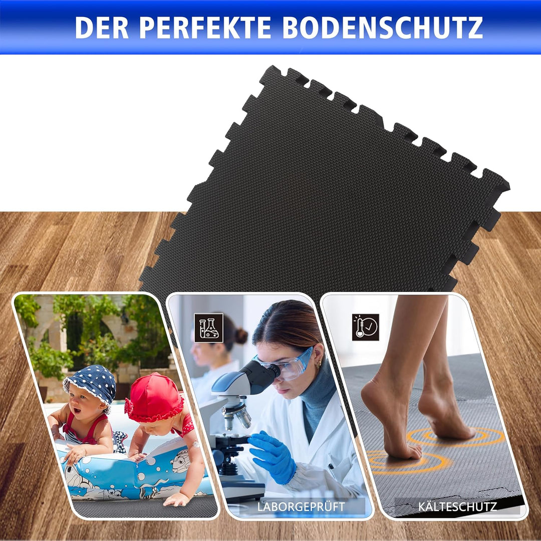 BodenMax Bodenschutzmatte Sportmatte Puzzlematte Fitnessmatte rutschfest Bodenschutz Pool Unterlegma