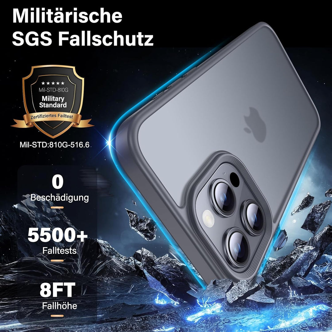 UniqueMe für iPhone 15 Pro Hülle, 5-in-1-Set Handyhülle für iPhone 15 Pro Case Rundumschutz Schutzhü