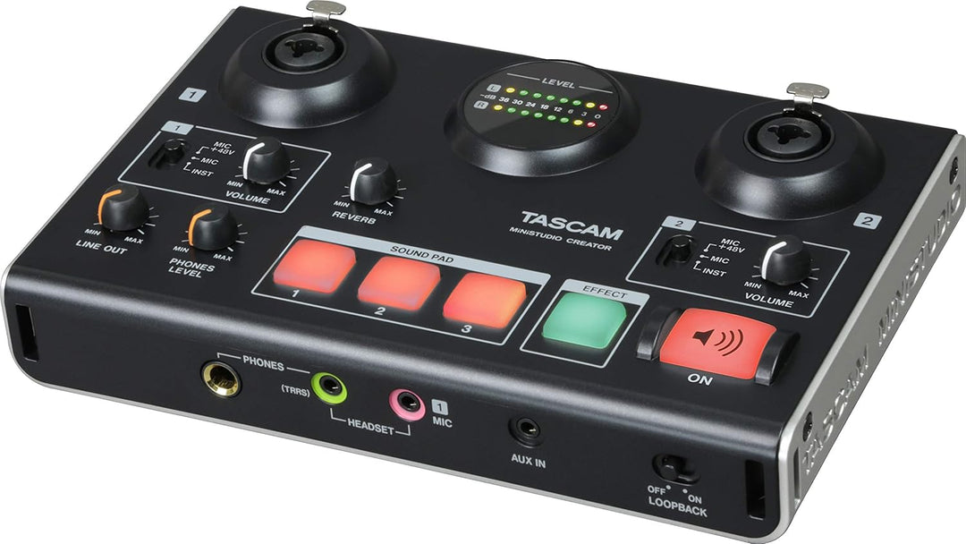 Tascam MiNiSTUDIO Creator US-42B – USB-Audio-Interface für Streaming, Podcasting, Personal Broadcast