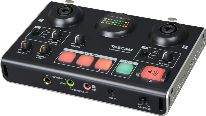 Tascam MiNiSTUDIO Creator US-42B – USB-Audio-Interface für Streaming, Podcasting, Personal Broadcast