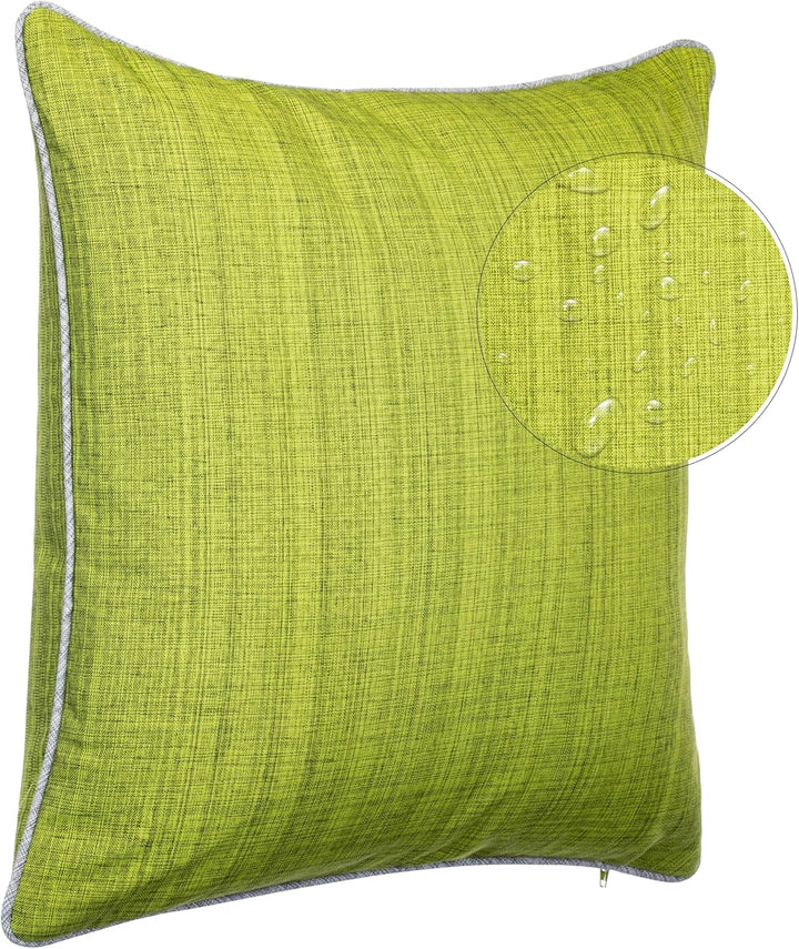 Brandsseller Kissen 2er-Set 45x45 cm Outdoor Garten Dekokissen mit Paspel - Leinenoptik Uni Schmutz-