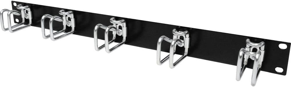 Rittal DK Rangierpanel 1 HE mit Stahlbuegeln, 5502205, Schwarz, Silber