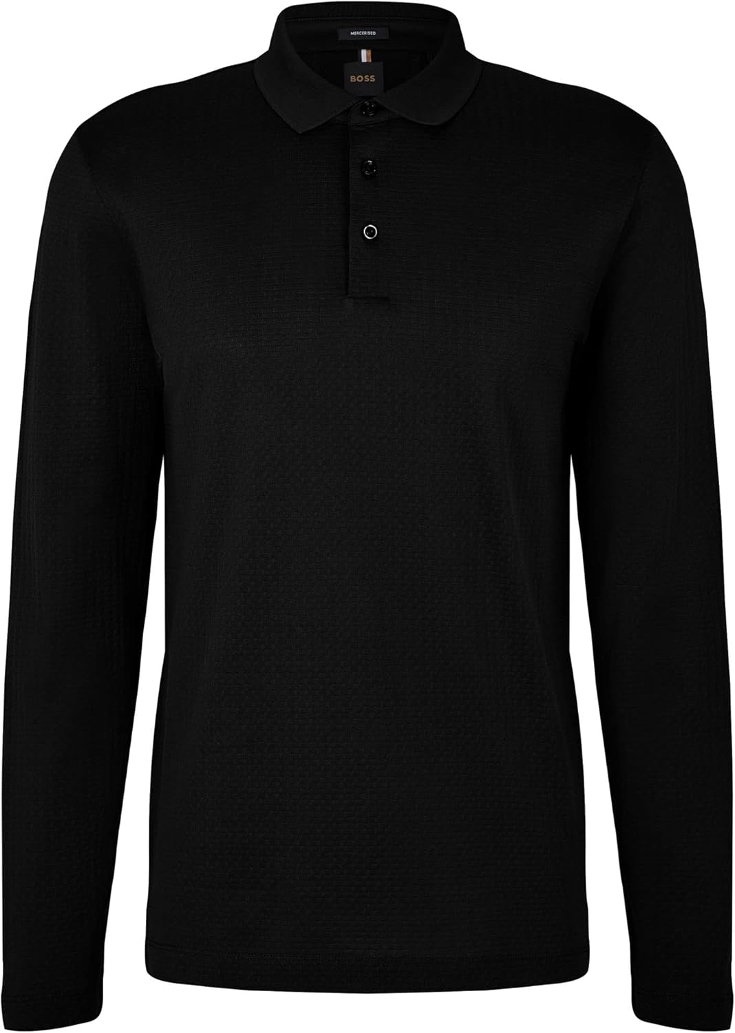 BOSS Herren Bono-L Pullover aus Schurwolle mit Polokragen und Logo-Stickerei M Schwarz, M Schwarz