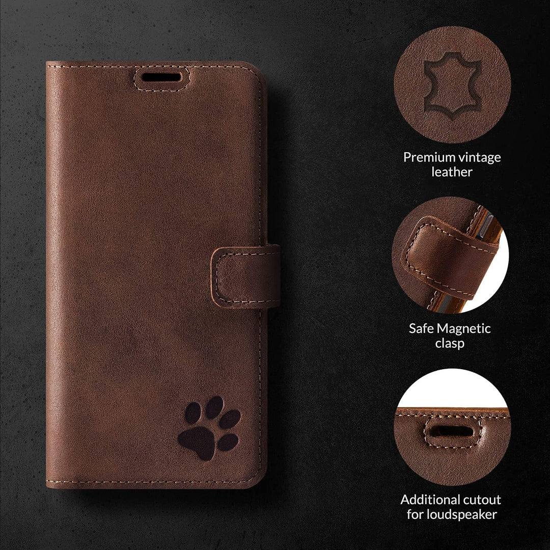 SURAZO Handyhülle für Galaxy S21 5G hülle - Premium RFID Echt Lederhülle Schutzhülle mit Standfunkti