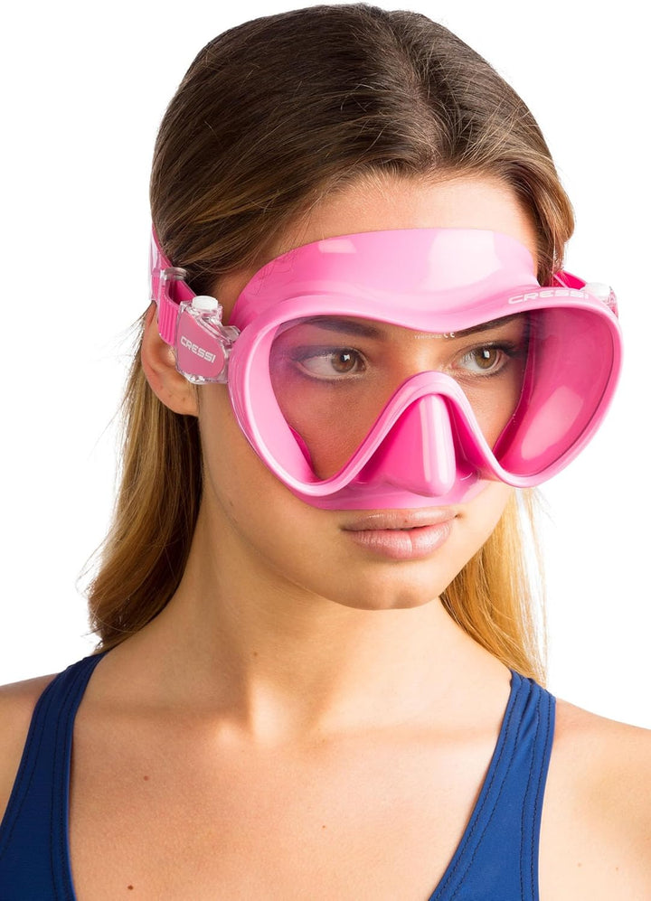 Cressi F1 - Rahmenlose Maske oder Rahmenlose Maske + Schnorchel Dry Combo Set zum Tauchen und Schnor