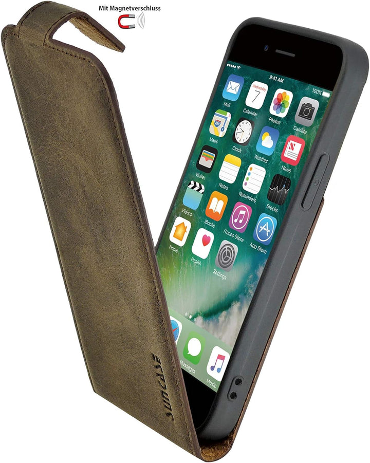 Suncase Original Flip-Style (Ultra-Slim) kompatibel mit iPhone 12 (6.1") Hülle Ledertasche Tasche Sc