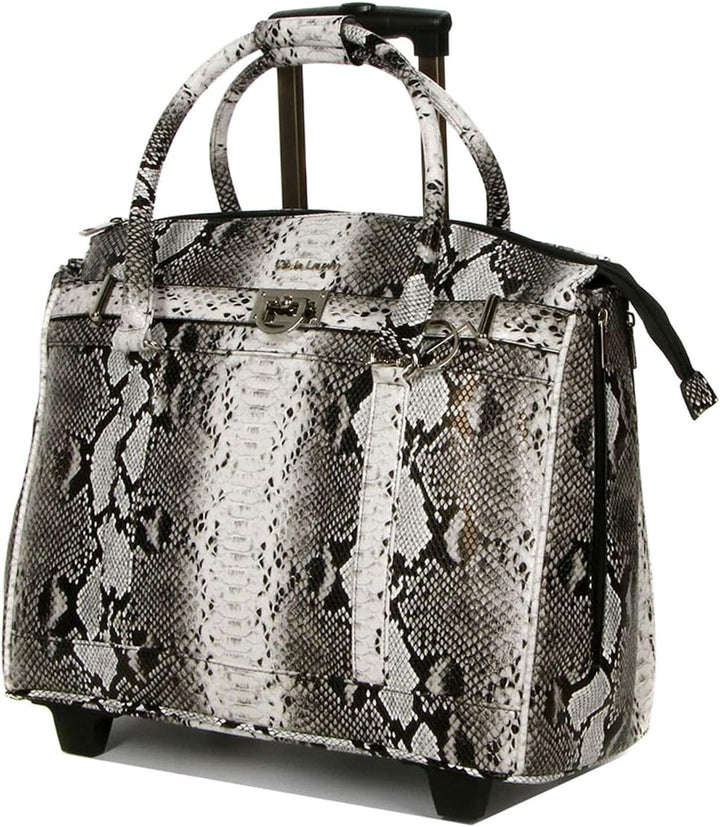 Bowatex Luxus Damen Akten Laptoptasche 2 Rollen Trolley Weiss Bunt Olivia Lauren