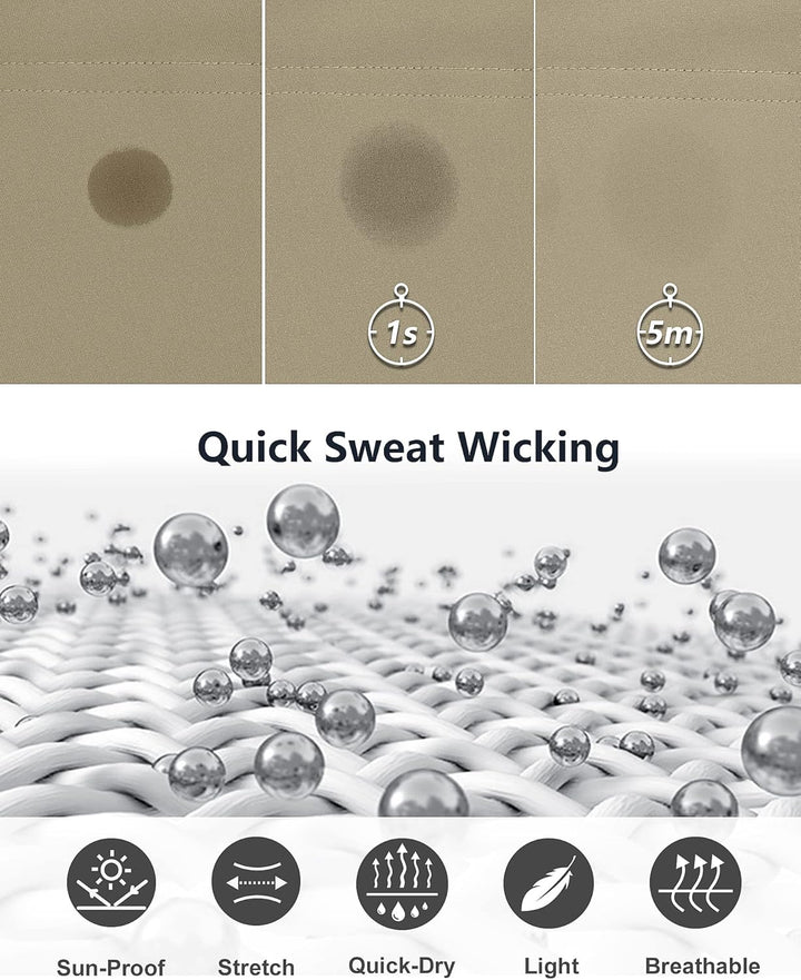 33,000ft Herren Golf Shorts Stretch Bermuda Shorts UPF 50+ Leichte Kurze Golfhose Chino Shorts Summe