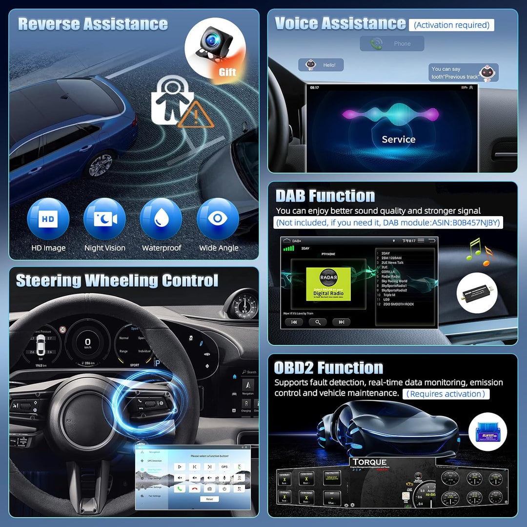 CAMECHO Android 15 Qualcomm Octa Core 4G+64G Autoradio für BMW X3 E83 (2004-2012) mit Carplay Androi