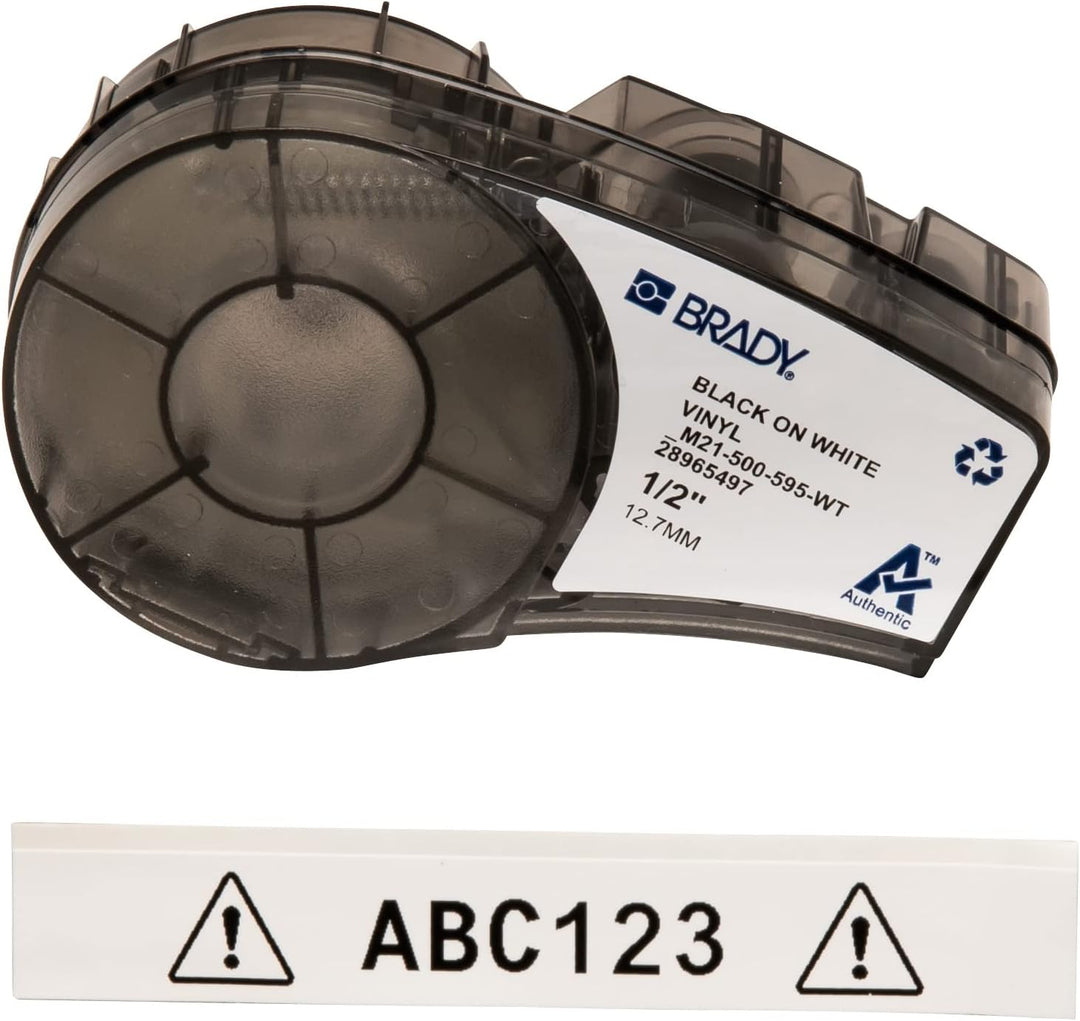 Brady (M21-500-595-WT) Vinylband für BMP21-PLUS; BMP21-LAB; BMP21 12.70 mm x 6.40 m Schwarz auf Weis