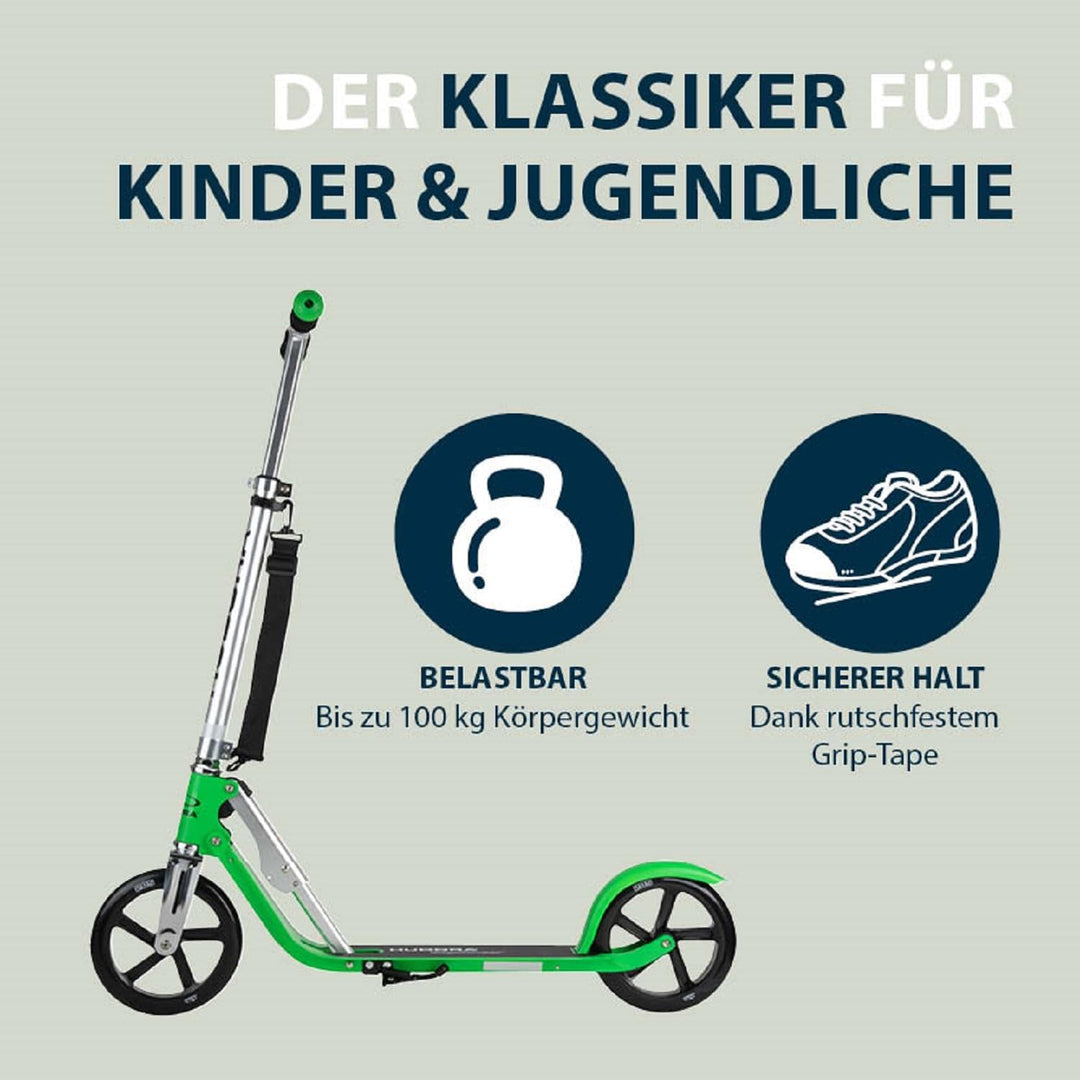 HUDORA BigWheel 205 Scooter inkl. Kabelschloss - Klappbar & Höhenverstellbar - Mit Tragegurt - Tretr