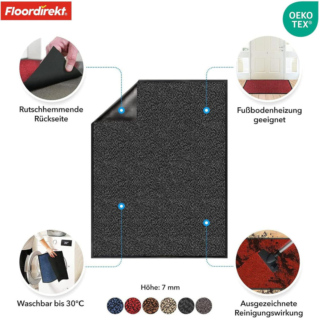 etm Schmutzfangmatte - Note 1,6: Sieger Preis-Leistung - Fussmatte in vielen Grössen - Türmatte Fuss