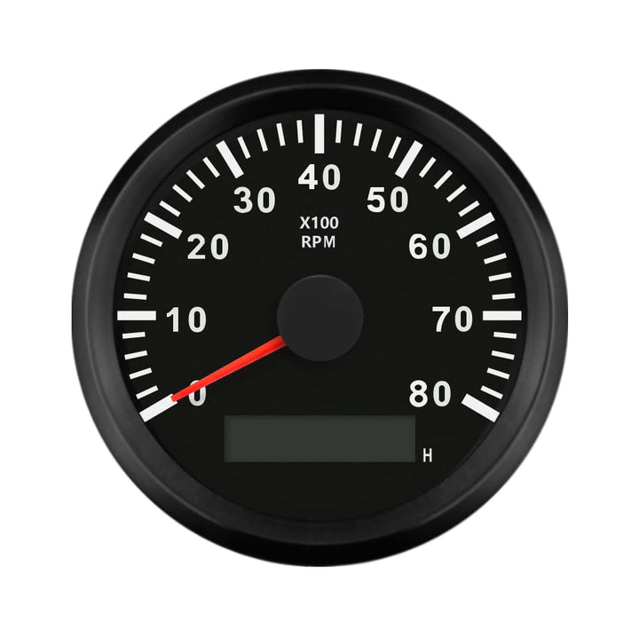 ELING Drehzahlmesser mit Stundenzähler für Auto, LKW, Boot, Yacht, 0-8000 U/min, 85 mm mit Hintergru