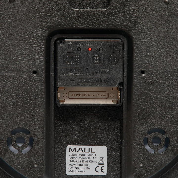 Maul Wanduhr MAULjump Ø 30,5 cm | stilvolle Funkuhr mit Mineralglas | automatische Zeiteinstellung |