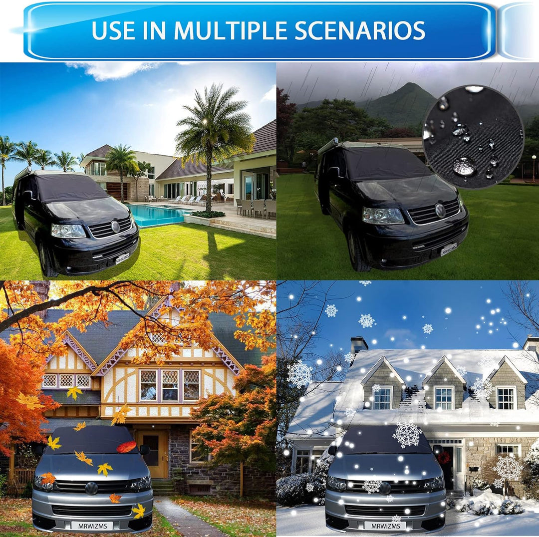 Frontscheibenabdeckung für VW T5 T6, Windschutzscheibenabdeckung, 600D Dickes Oxford Tuch Anti ultra