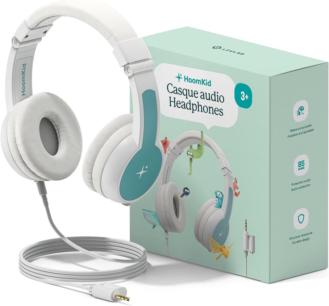 HoomKid Kopfhörer für Kinder, komfortabel, verstellbar, faltbar und anpassbar, kabelgebundener Kopfh