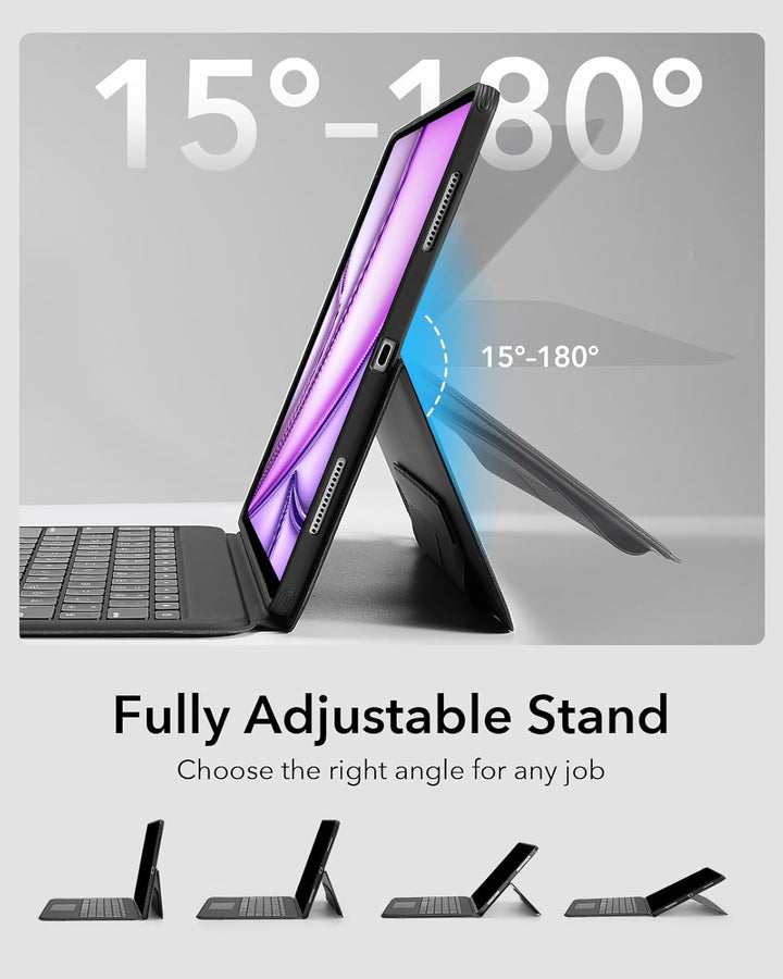 ESR für iPad Air 13 Zoll (M2) 2024 Tastatur Hülle mit Trackpad, Magnetisch Abnehmbare Tastatur mit H