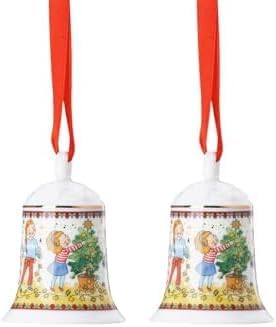 Hutschenreuther Sammelserie 2024 Weihnachtsleuchten Porzellanglocke (Packung mit 2) Mehrfarbig 7 CM