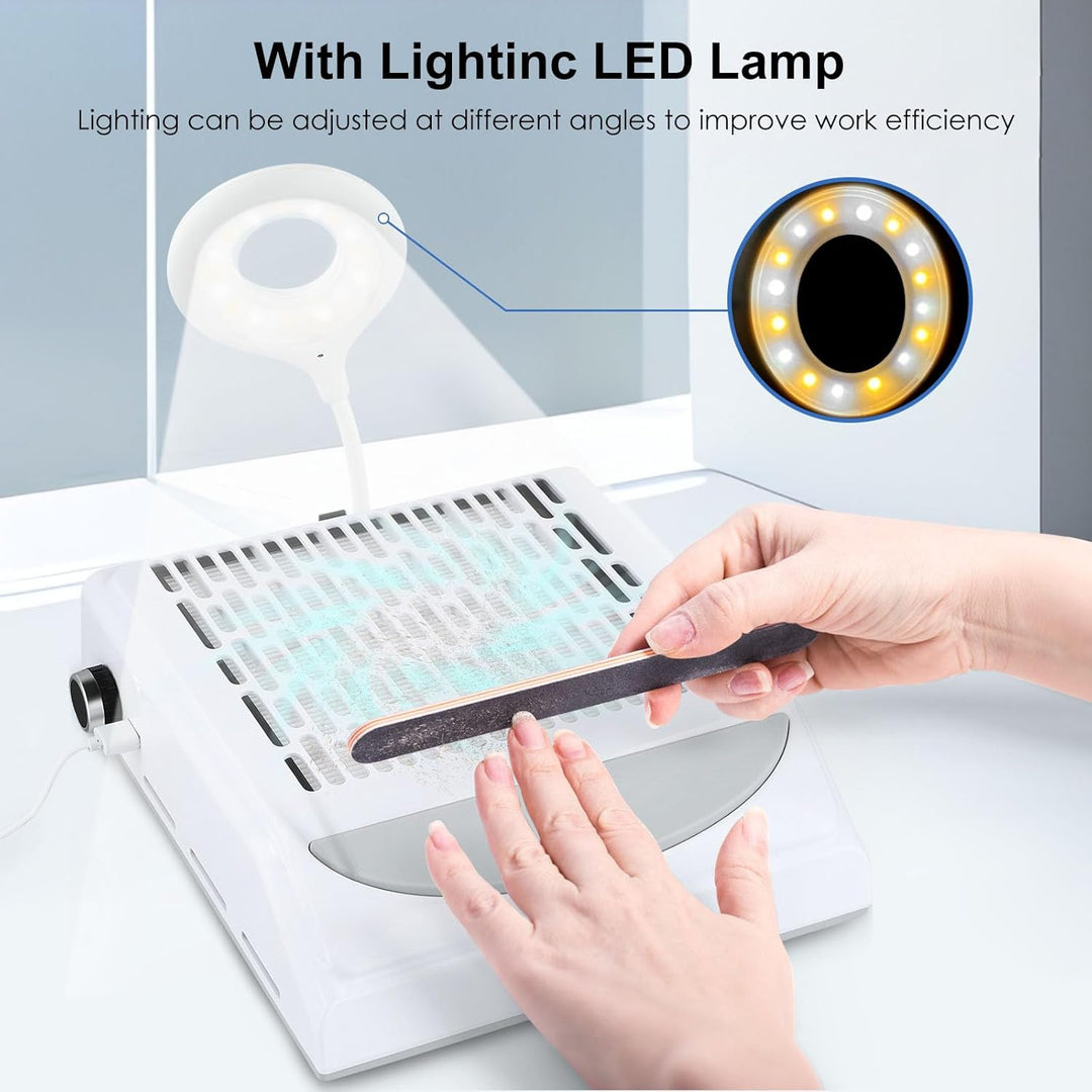 Staubabsaugung Für Nägel Mit Filter,Staubabsaugung Für Nägel 100W,Mit Led Licht,Nagelstaubsauger,Wie