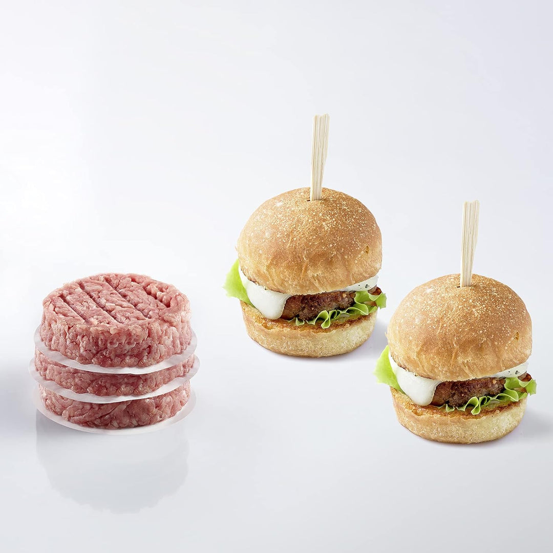 Westmark Burger-Set, 4tlg., Mini Hamburgermaker + Burger Papier (100x) + 12er Burger Brötchen Backfo