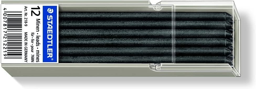 STAEDTLER 218 Lumocolor non-permanent omnichrom Spezialmine, 12 Stück Etui, rot (Packung mit 3) rot