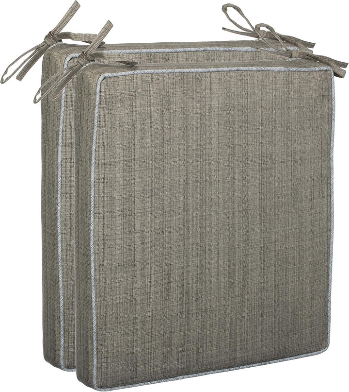 Brandsseller Outdoor Garten Sitzkissen Auflagen Kissen mit Paspel - Leinenoptik Uni - Schmutz- und W