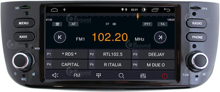 Costum fit Autoradio für Punto Evo Android GPS Bluetooth WiFi Dab USB Full HD Touchscreen Display 6.