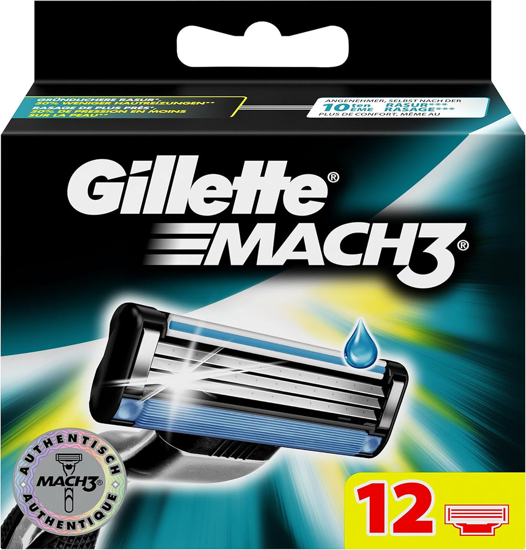 Gillette Mach3 Rasierklingen für Männer 12 Stück