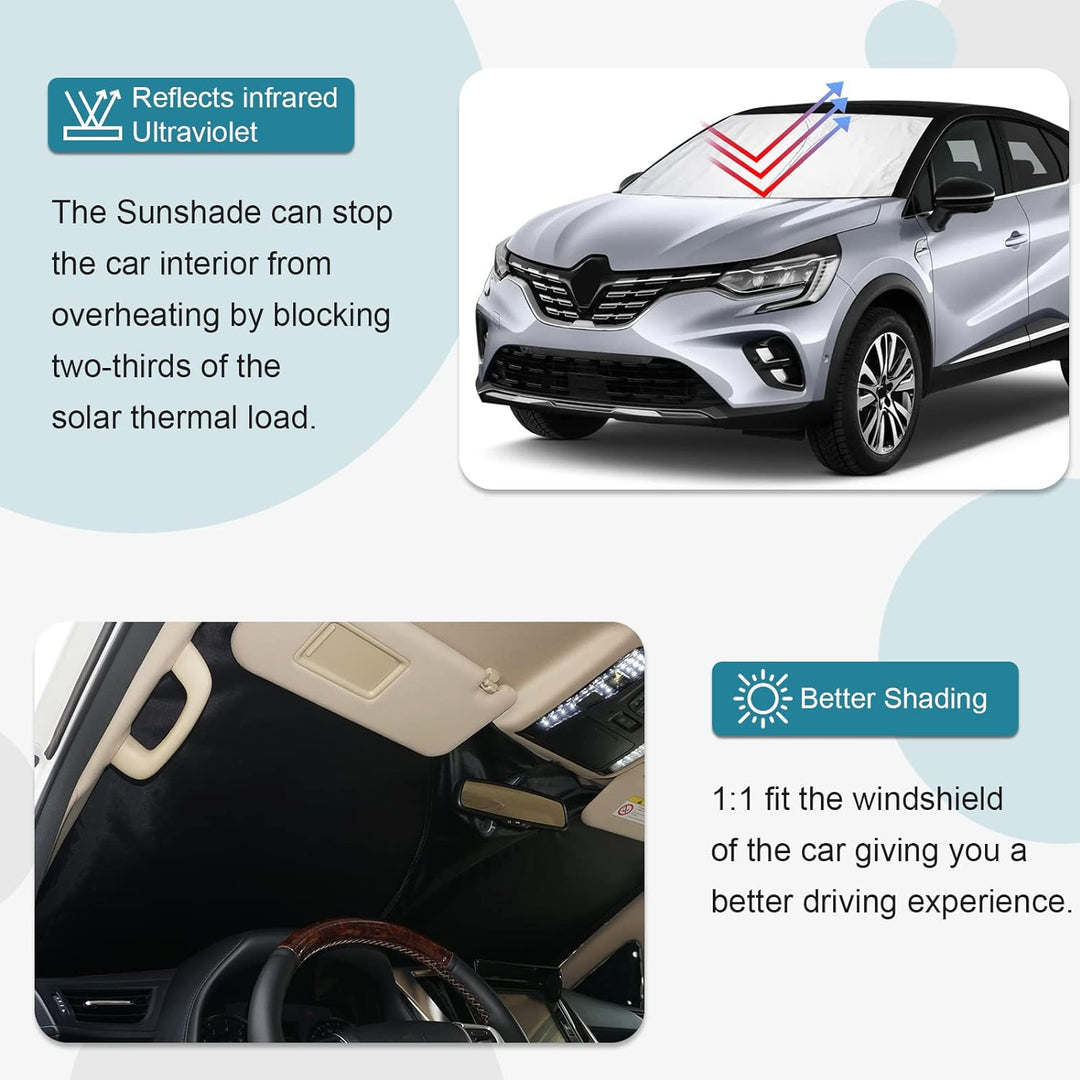 CDEFG Kompatibel mit Renault Captur 2 2020-2022 2023 E-Tech Hybrid RS Line Sonnenschutz Abdeckungen